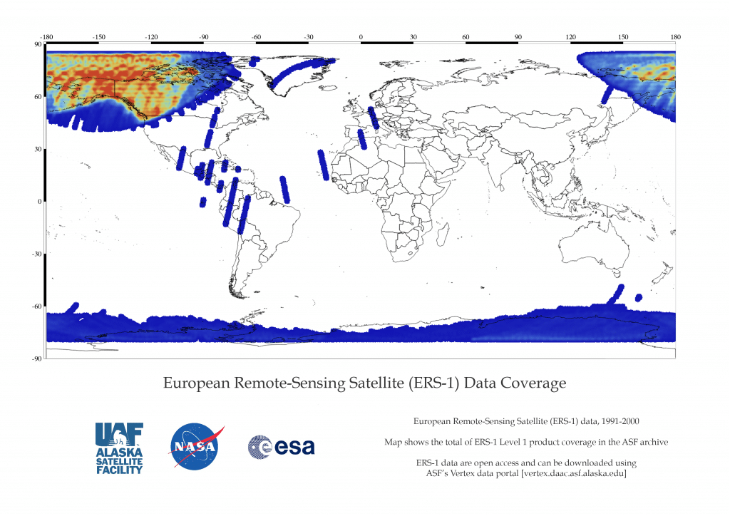 Coverage map showing ERS-1 data