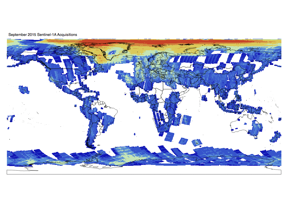 Sentinel-1 Monthly GRD Heatmap: September 2015