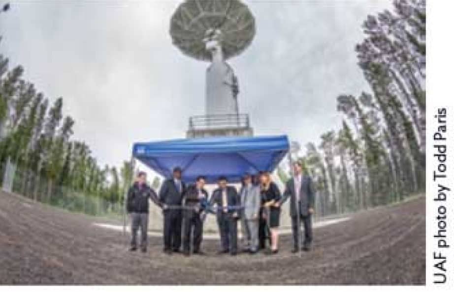 Ribbon-cutting ceremony for NASA's third antenna at ASF